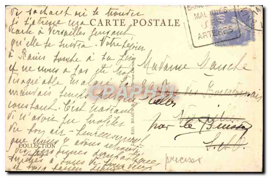 Bains-les-Bains — Le Parapluie — Éditeur Braun & Cie, n° 15297c — Verso