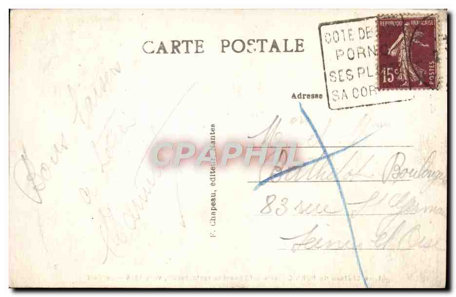 CPA Le Chateau de Pornic Avant Sa Restauration vers 1848 Le port  — Back