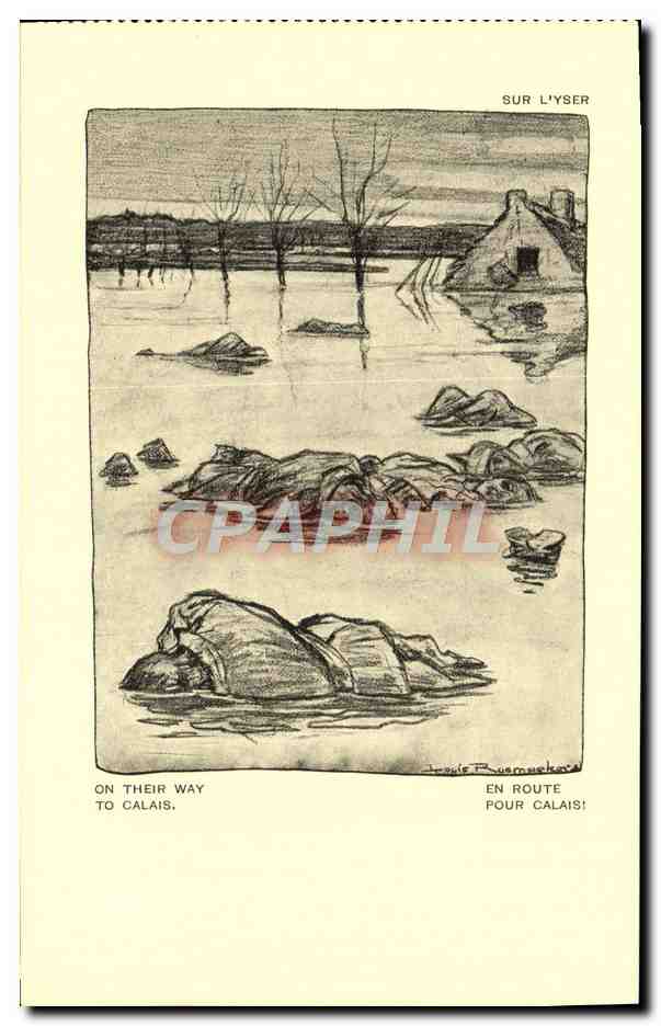 CPA Militaria Orphelins de la guerre Sur L'Yser pour Calais