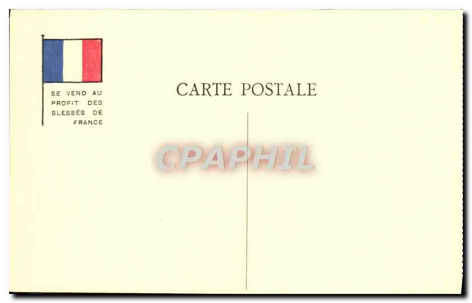 CPA Militaria Orphelins de la guerre Le livre jaune Demasquee Marianne — Rückseite