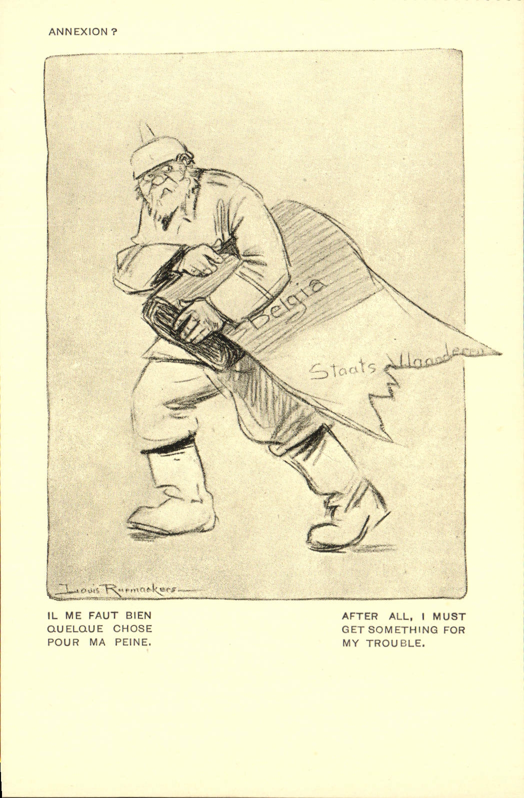 CPA Militaria Orphelins de la guerre Il Me Faut Bien Quelque Chose Annexion Belgia 