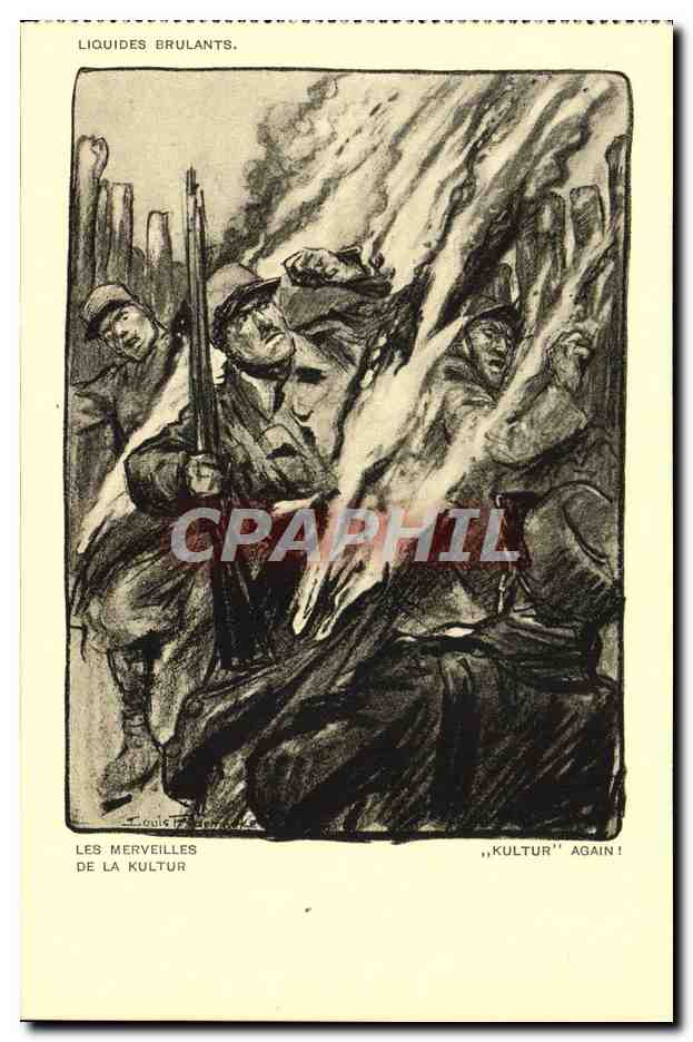 CPA Militaria Orphelins de la guerre Les Merveilles De La Kultur Gas Liquides brulants