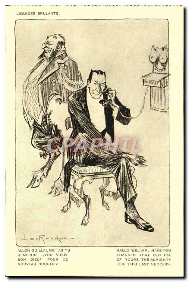 CPA Militaria Orphelins de la guerre Alloh Guillaume Liquides brulants Telephone 