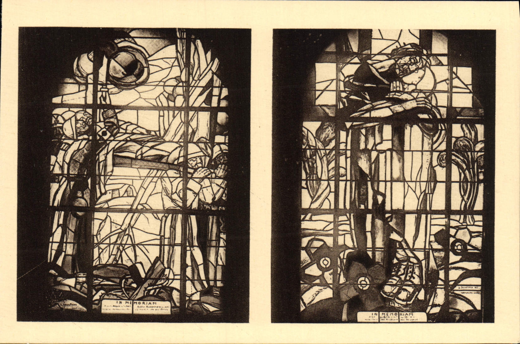 Ossuaire et Phare de Douaumont — Vitraux commémoratifs — Héliogravure des Imprimeries Réunies de Nancy