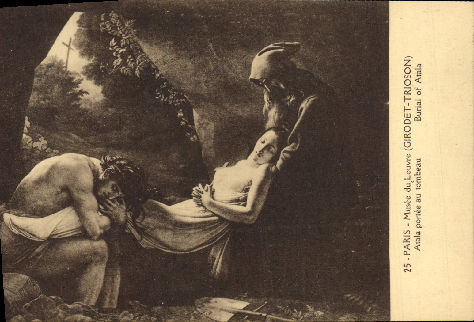 CPA Paris Musee du Louvre Girodet TRioson Atala portee au tombeau 