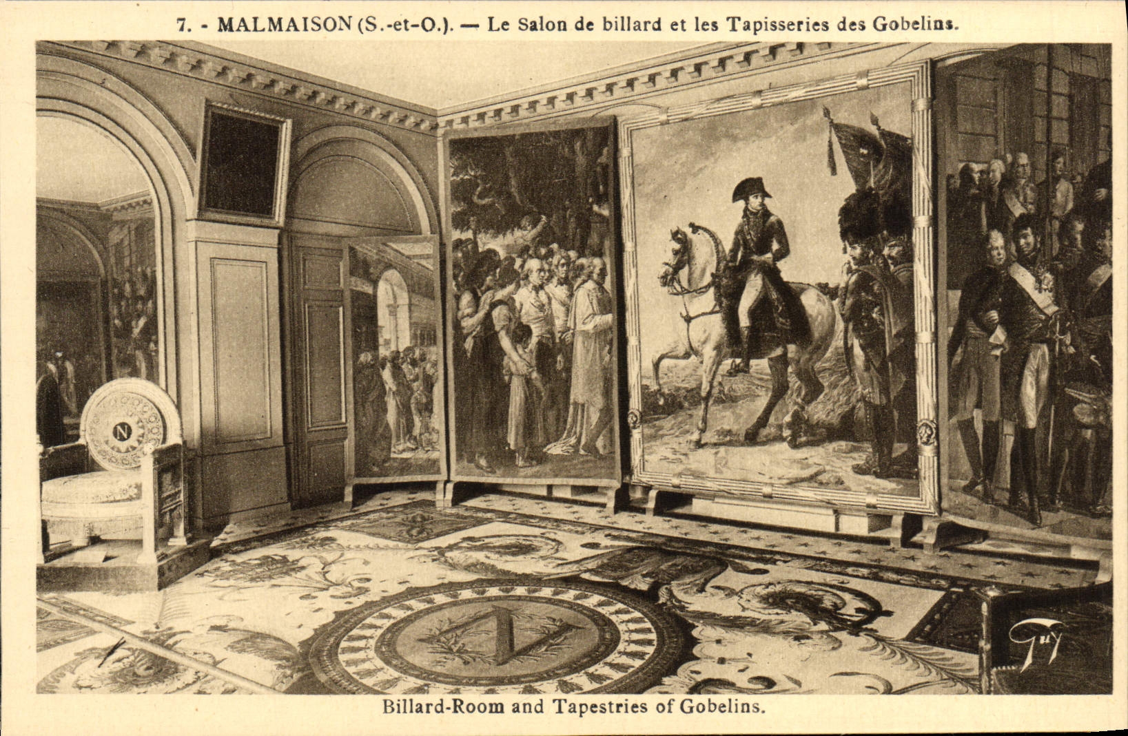 CPA Malmaison Le Salon de Billard et les Tapisseries Napoleon 1er