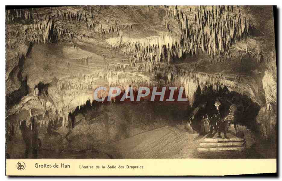 Grottes de Han — L'entrée de la Salle des Draperies — éditeur H.S. (Hansel & Söhne ?) n°1