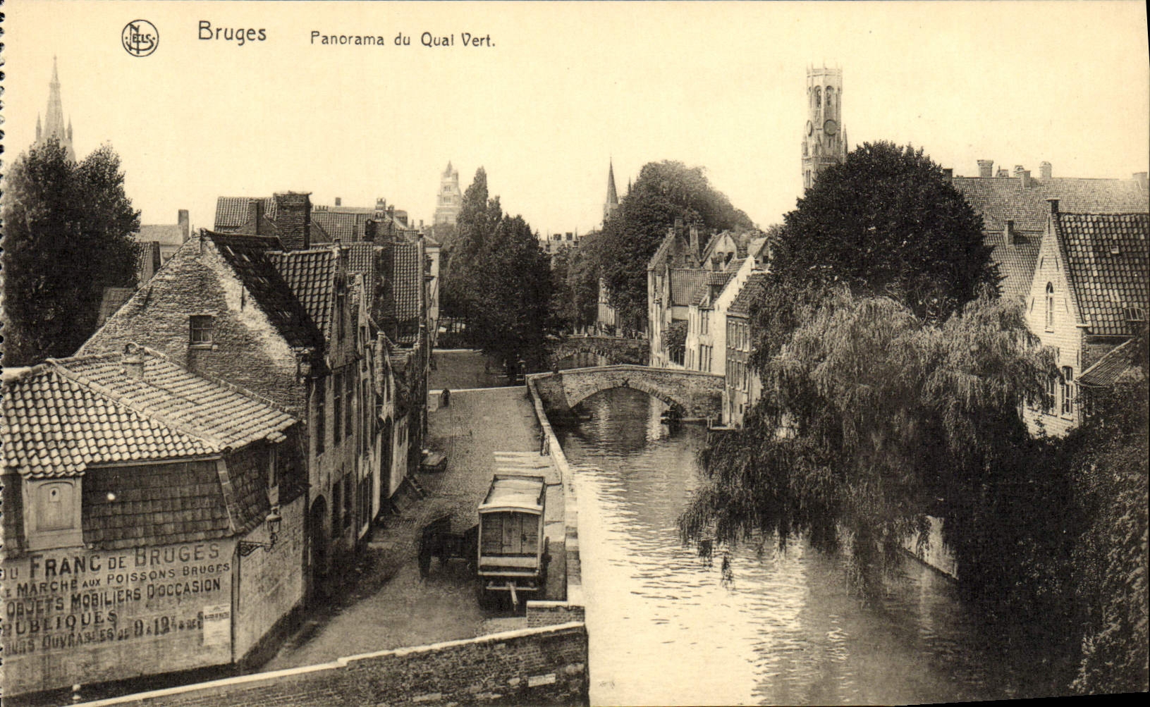 CPA Bruges Panorama Du Quai Vert