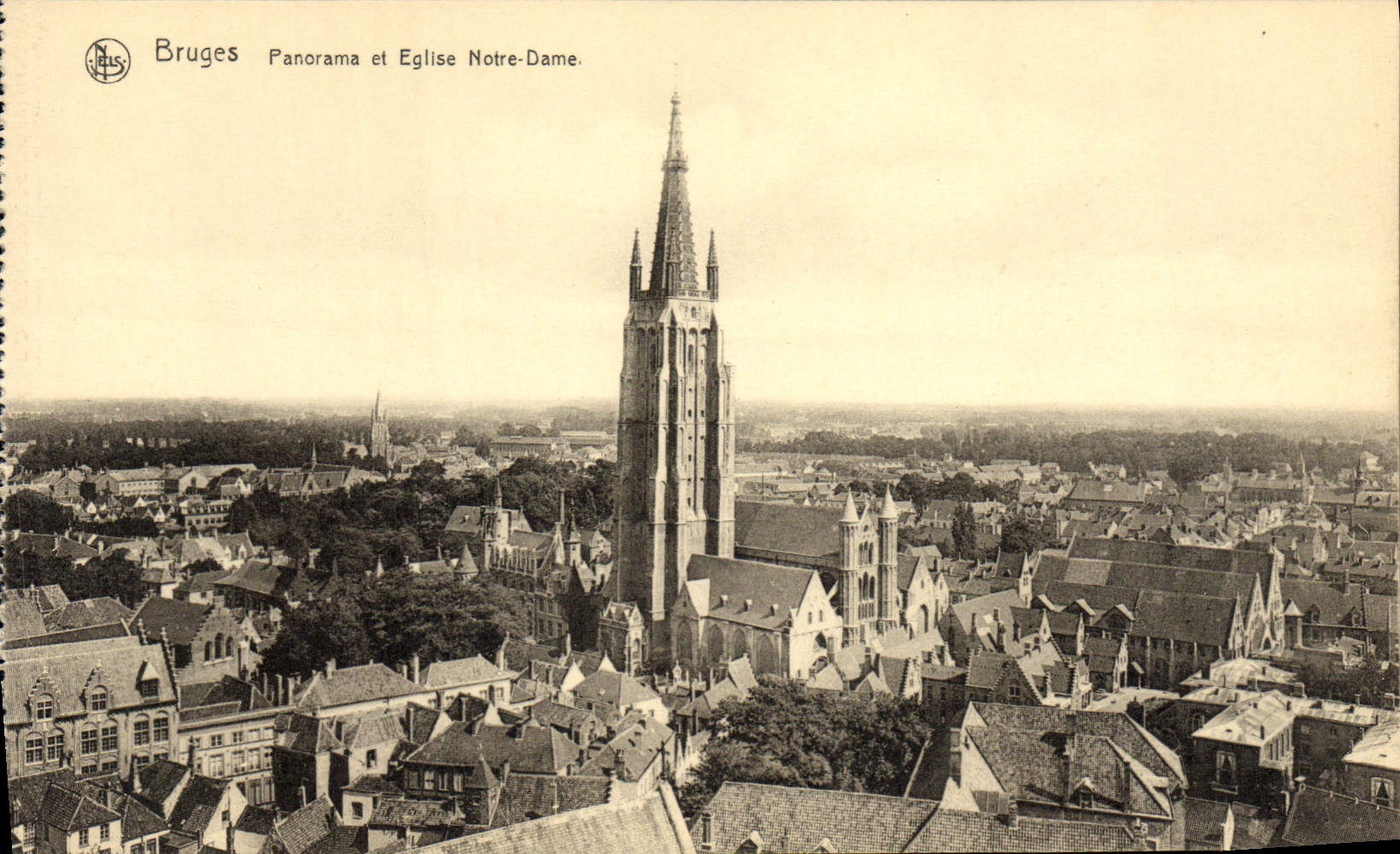 CPA Bruges Panorama Et Eglise Notre Dame