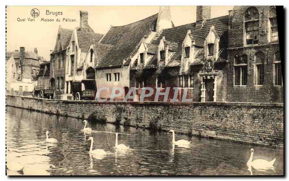 CPA Bruges Quai Vert Maison Du Pelican