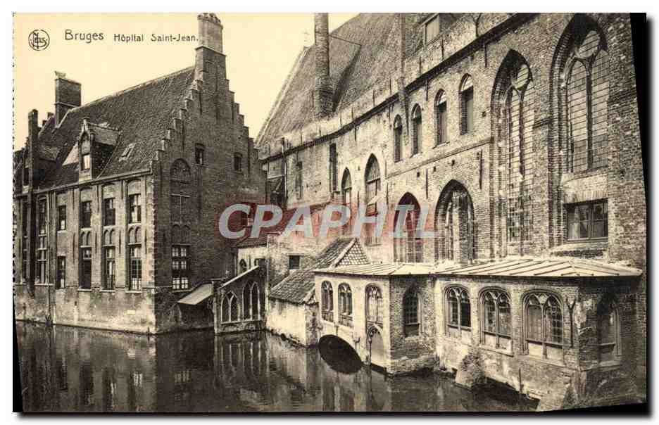 Bruges Hôpital Saint-Jean — vue du canal et des bâtiments gothiques — éditeur NLS