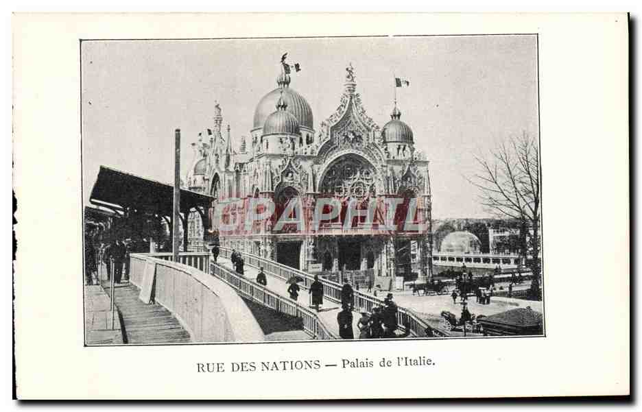 CPA Paris Exposition de 1900 Rue Des Nations Palais De I'Italie