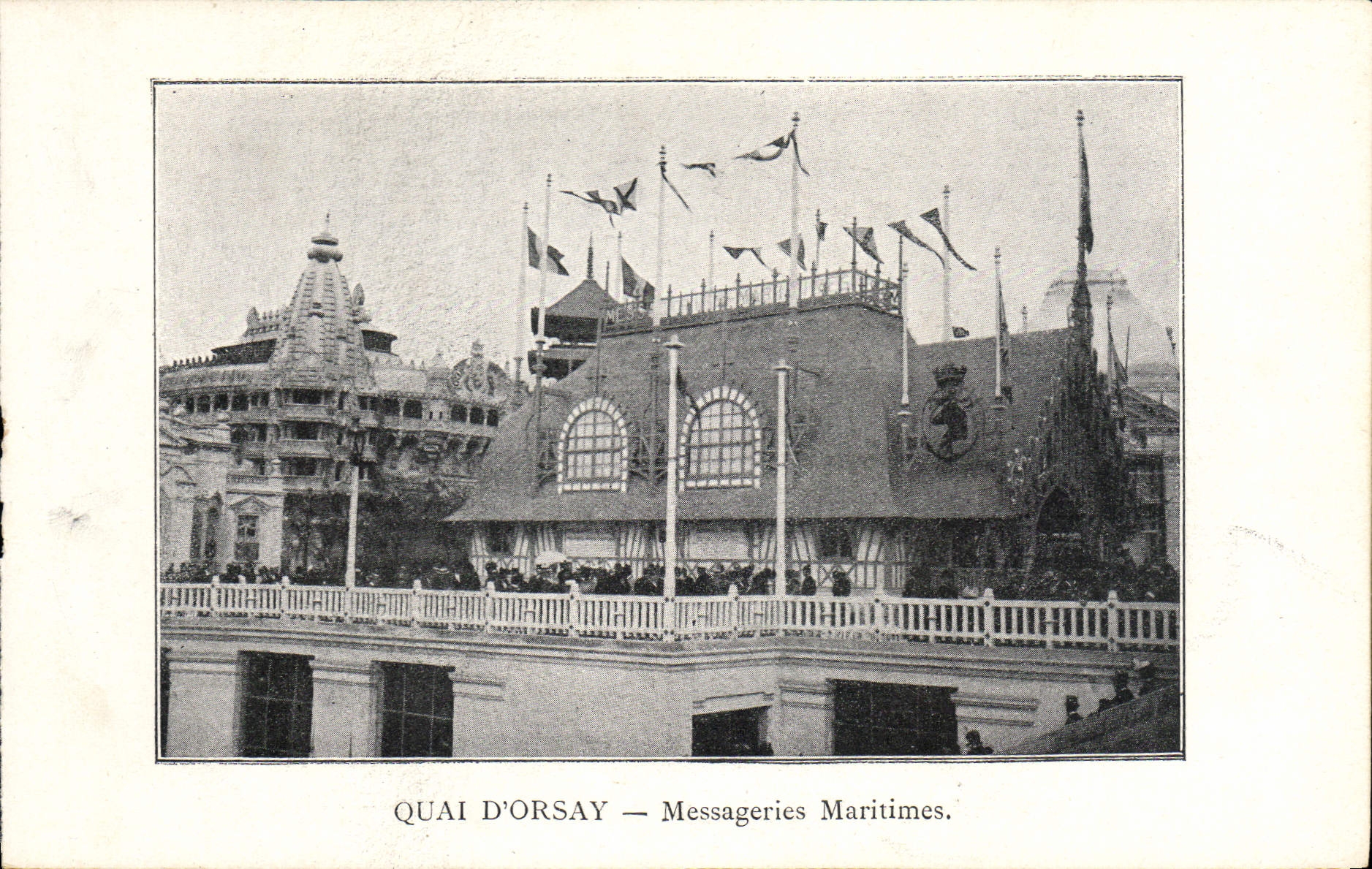 CPA Paris Exposition de 1900 Quai d'Orsay Messageries Maritimes