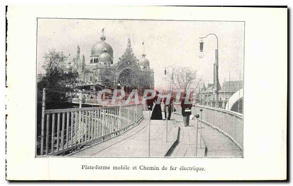CPA Paris Plate Forme Mobile Et Chemin De Fer Electrique