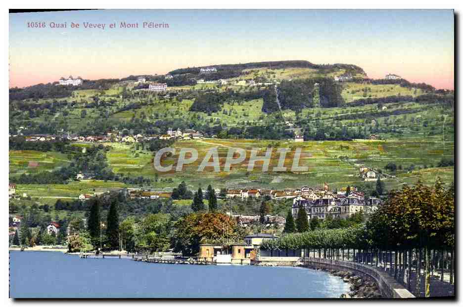 CPA Quai De Vevey Et Mont Pelerin