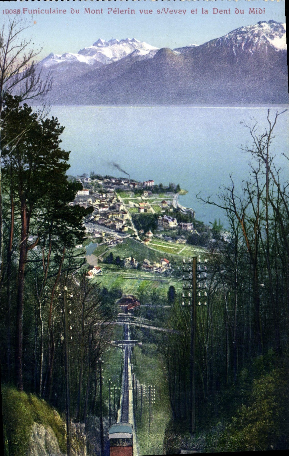 CPA Funiculaire Du Mont Pelerin Vue S Vevey Et La Dent Du Midi