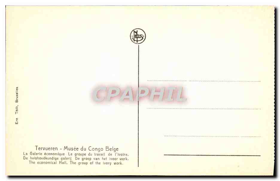 Galerie économique - Musée du Congo Belge — Le groupe du travail de l'ivoire — Rückseite