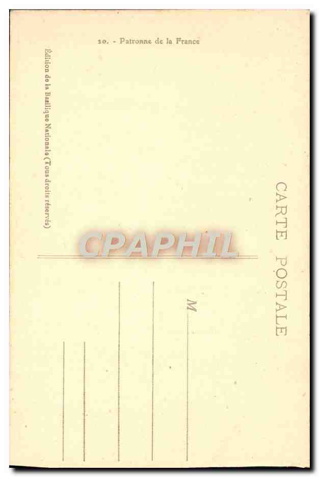CPA Jeanne d'arc Patronne De La France — Rückseite