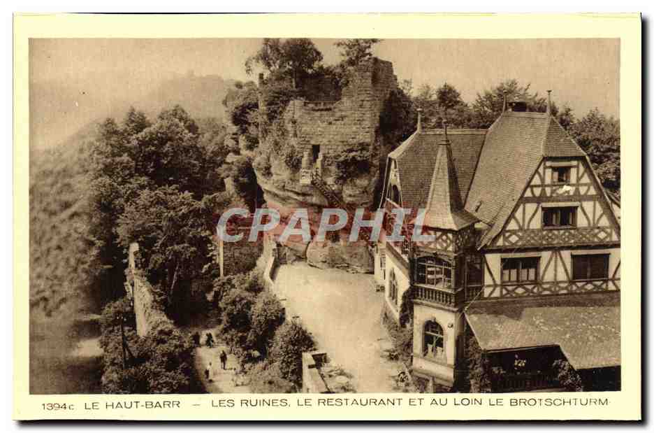 Le Haut-Barr — Les ruines, le restaurant et au loin le Brotschturm