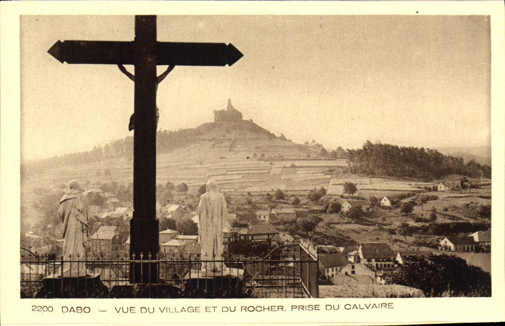 CPA Dabo Vue Du Village Et Du Rocher Prise Du Calvaire