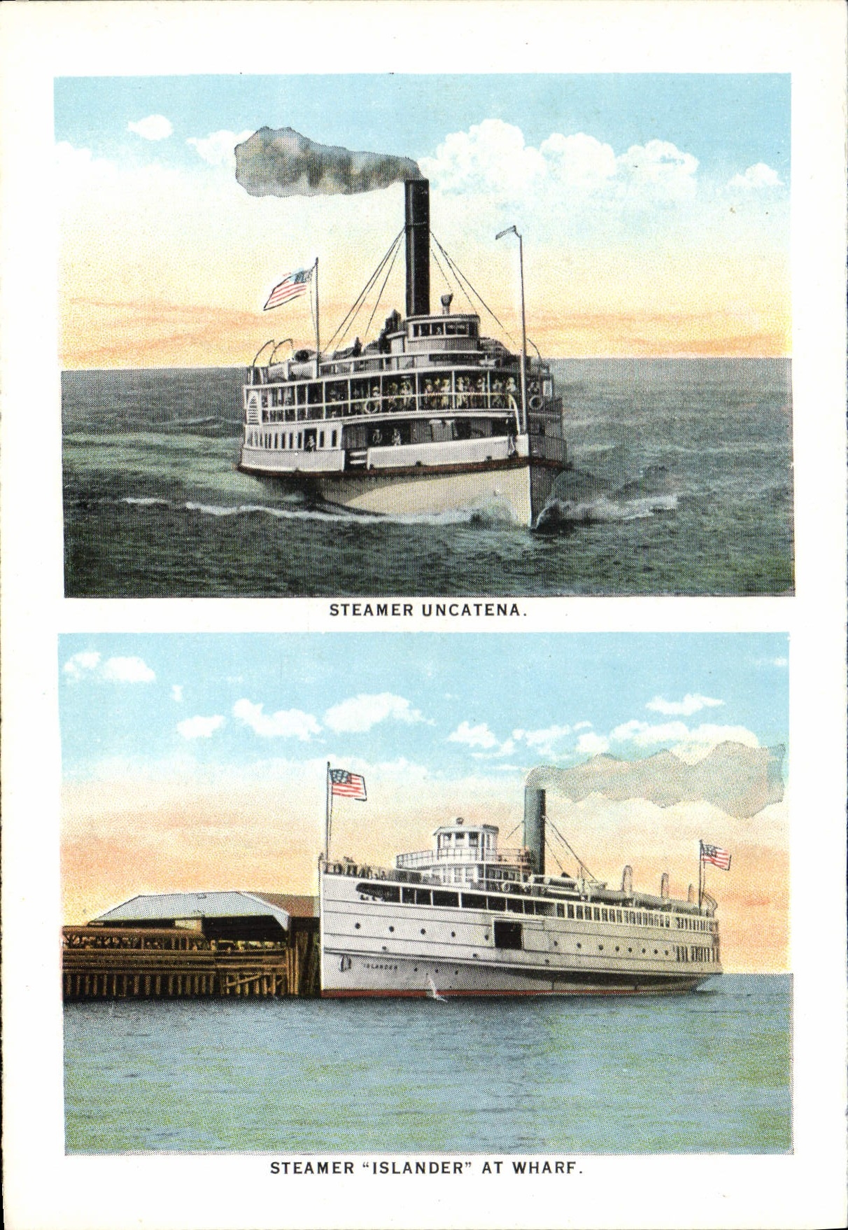 CPA Steamer Uncatena Steamer Islander At Wharf Ocean Park Looking South