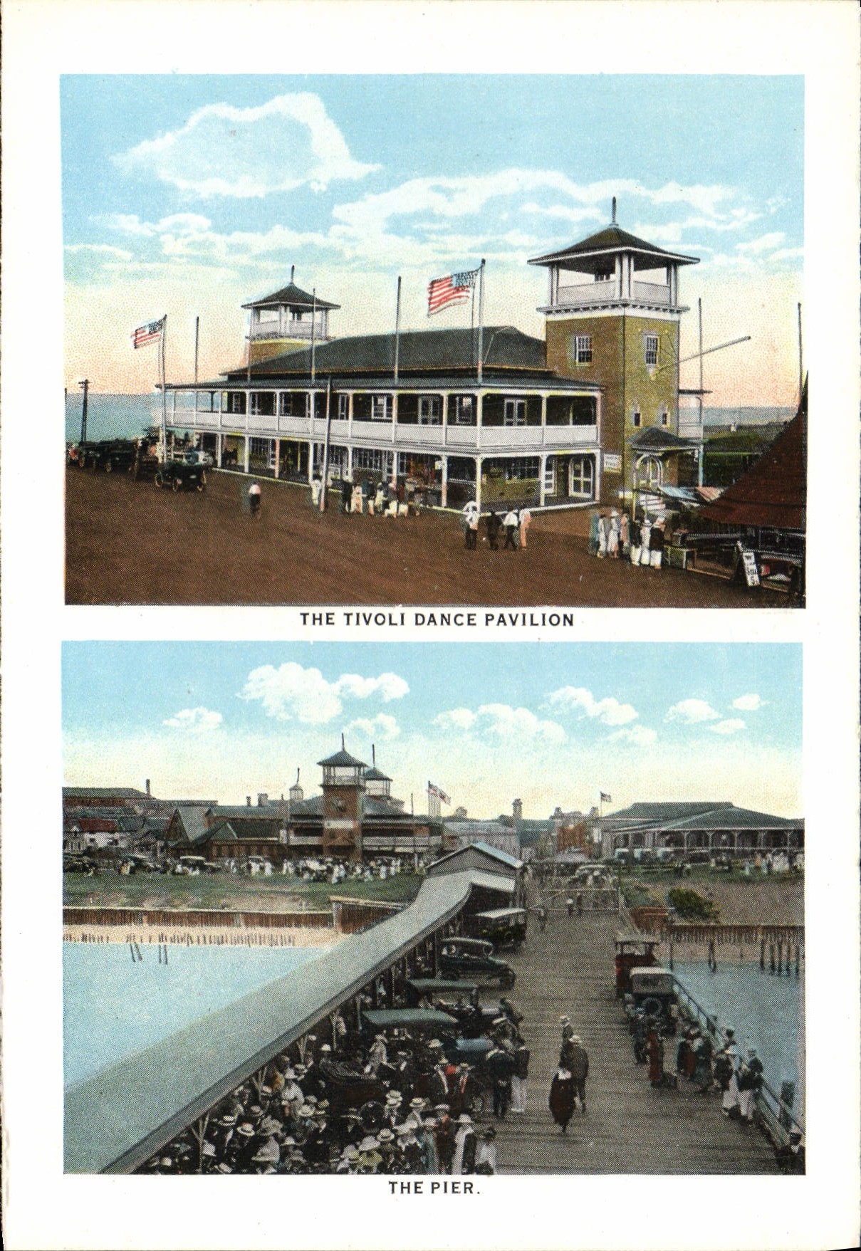 CPA The Tivoli Dance Pavillon the Pier Wesley House From Wesley Harbor