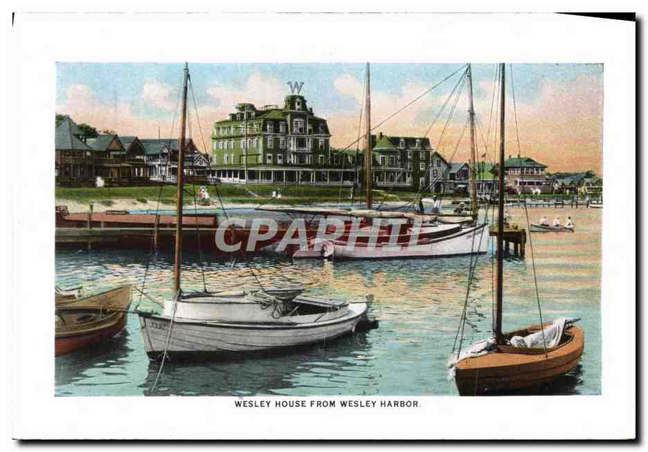 CPA The Tivoli Dance Pavillon the Pier Wesley House From Wesley Harbor — Rückseite