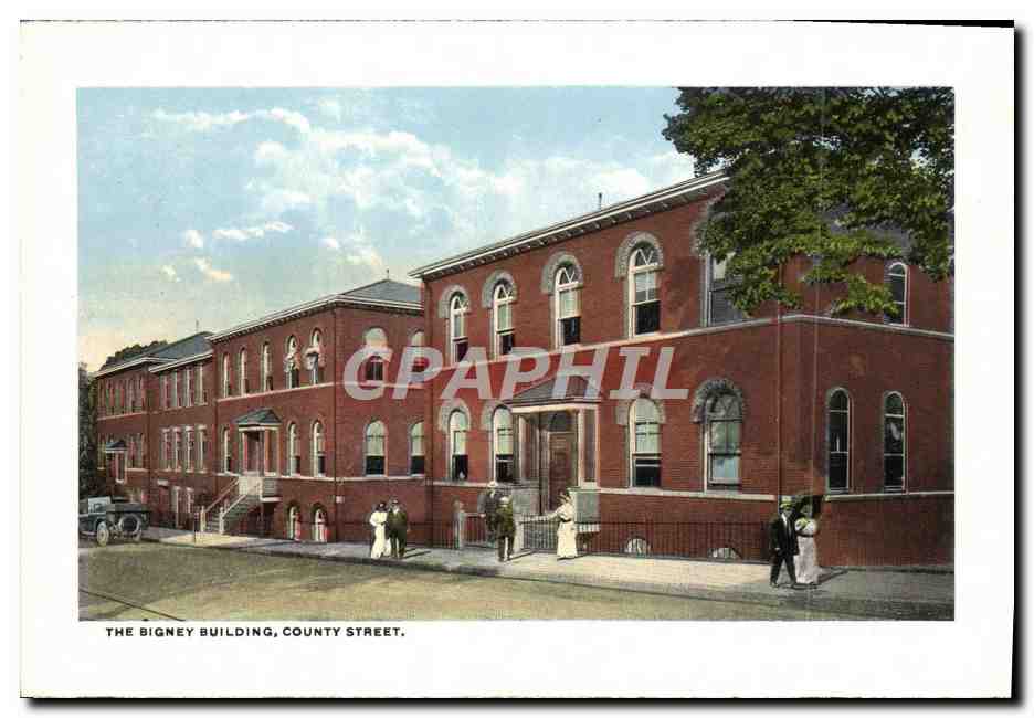 CPA The Attleboro Sanitarium The Bigney building County street — Rückseite