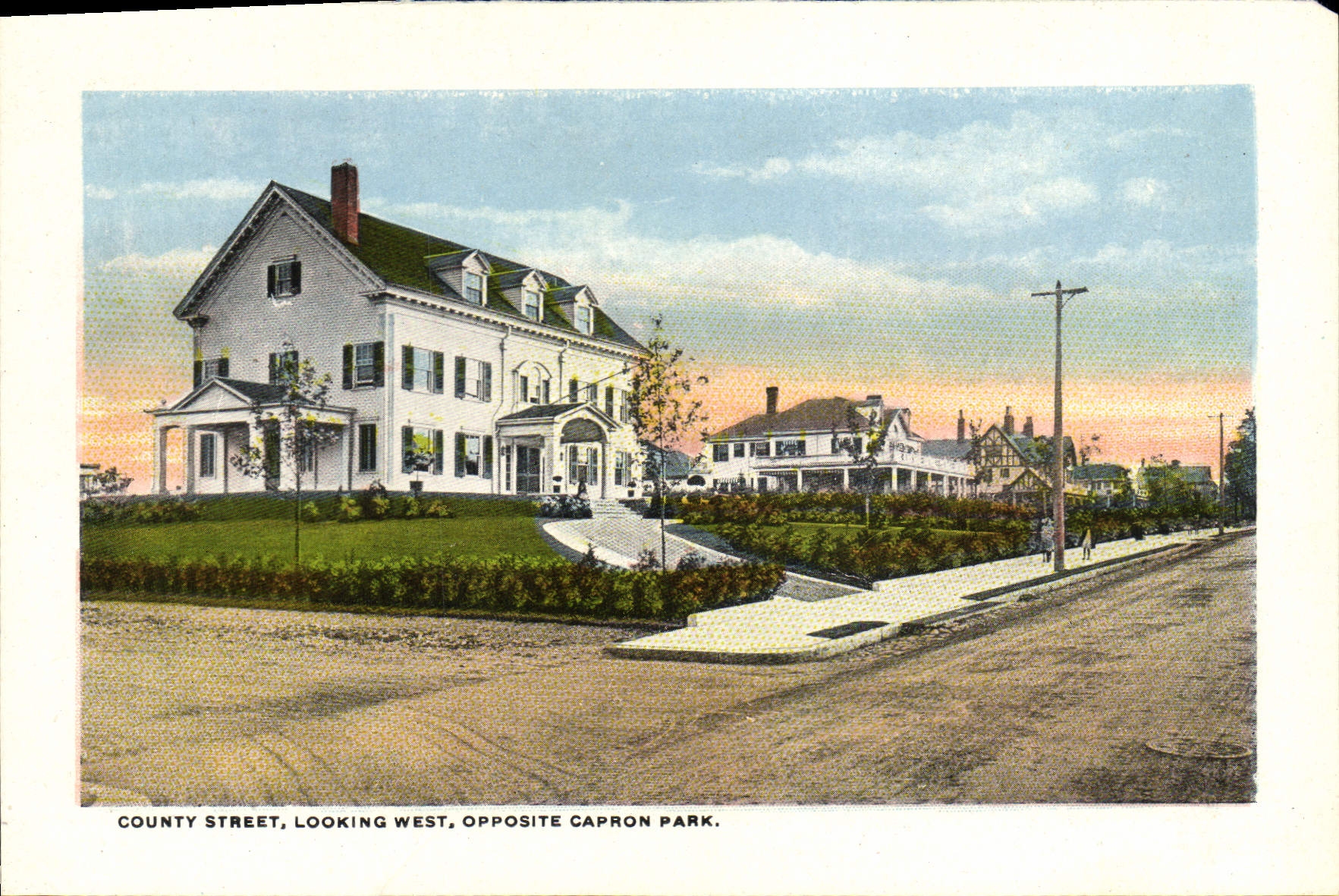 CPA County Street Looking West Opposite Capron Park High school