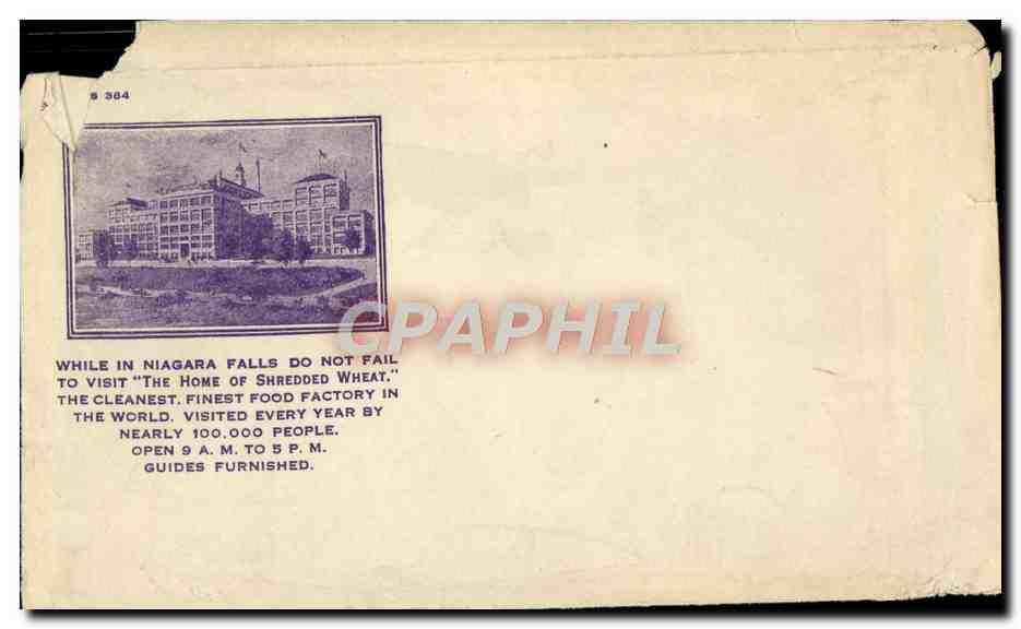 Enveloppe pour carte While in Niagara Falls Do Not Fail To Visit The Home Of Shredded Wheat