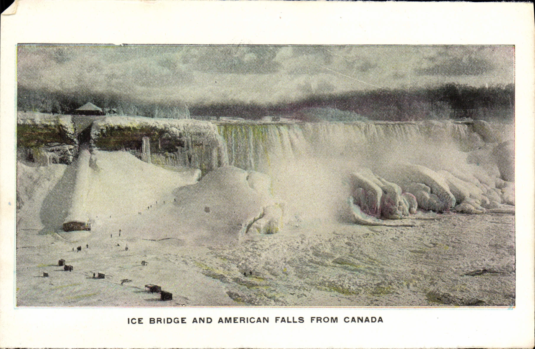 CPA Ice Bridge And American Falls From Canada Niagara Falls