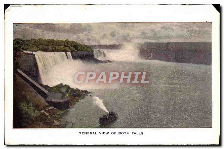 CPA General View Of Both Falls Chevre Niagara Falls — Rückseite