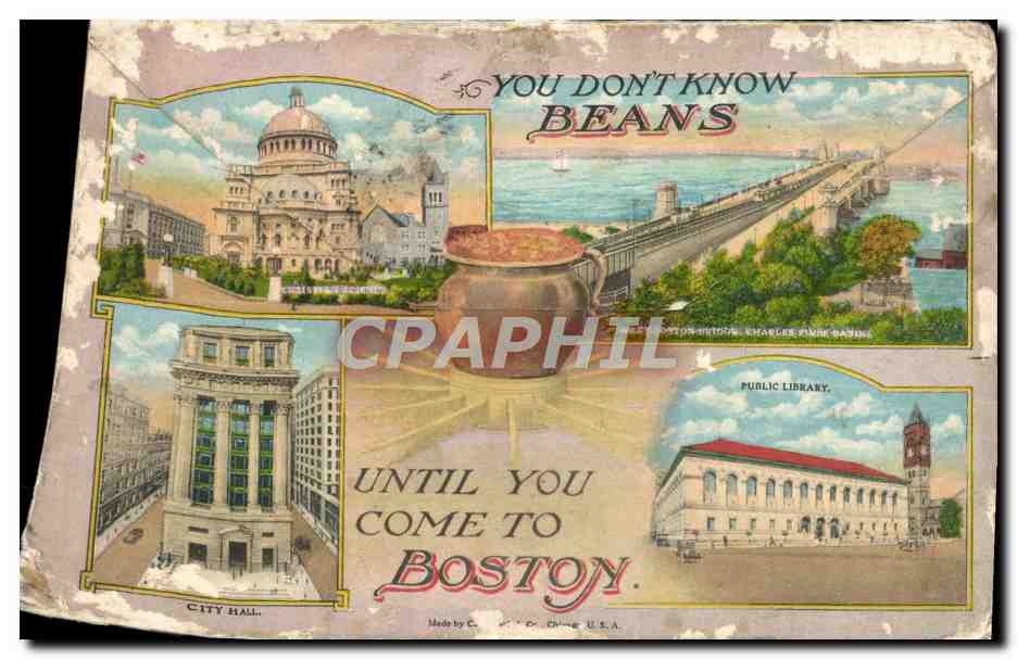 CPA Souvenir Folder Of Boston Massachusetts — Rückseite