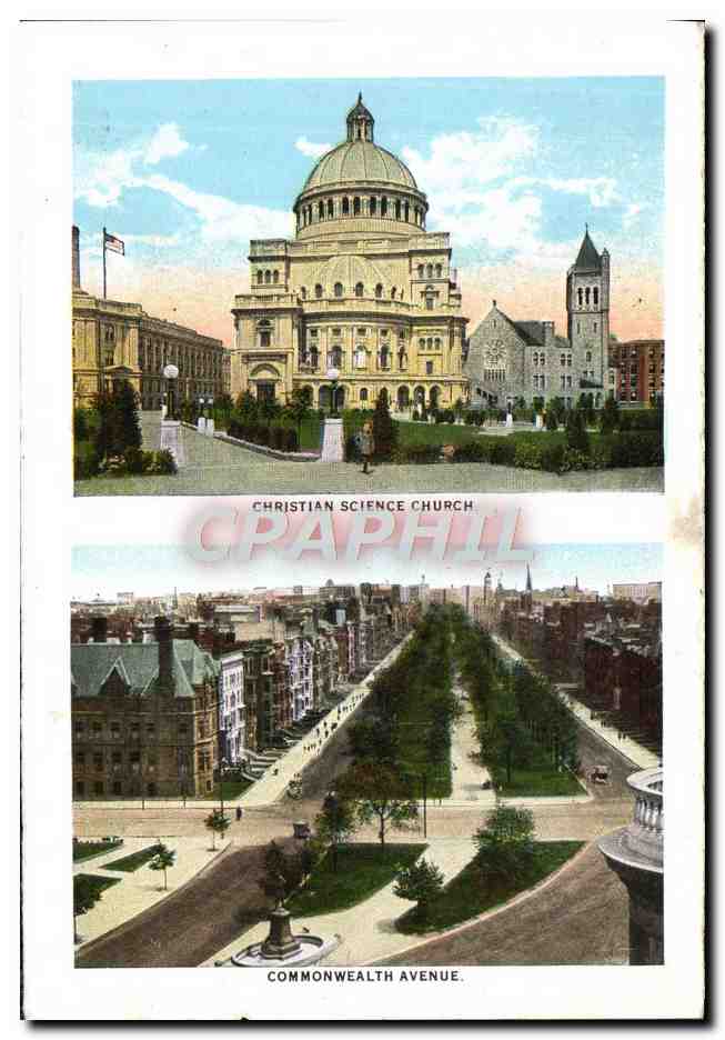 CPA Tremont Street From Boylston Faneuil Hall And Quincy Market Christian Church Commonwealth avenue — Rückseite