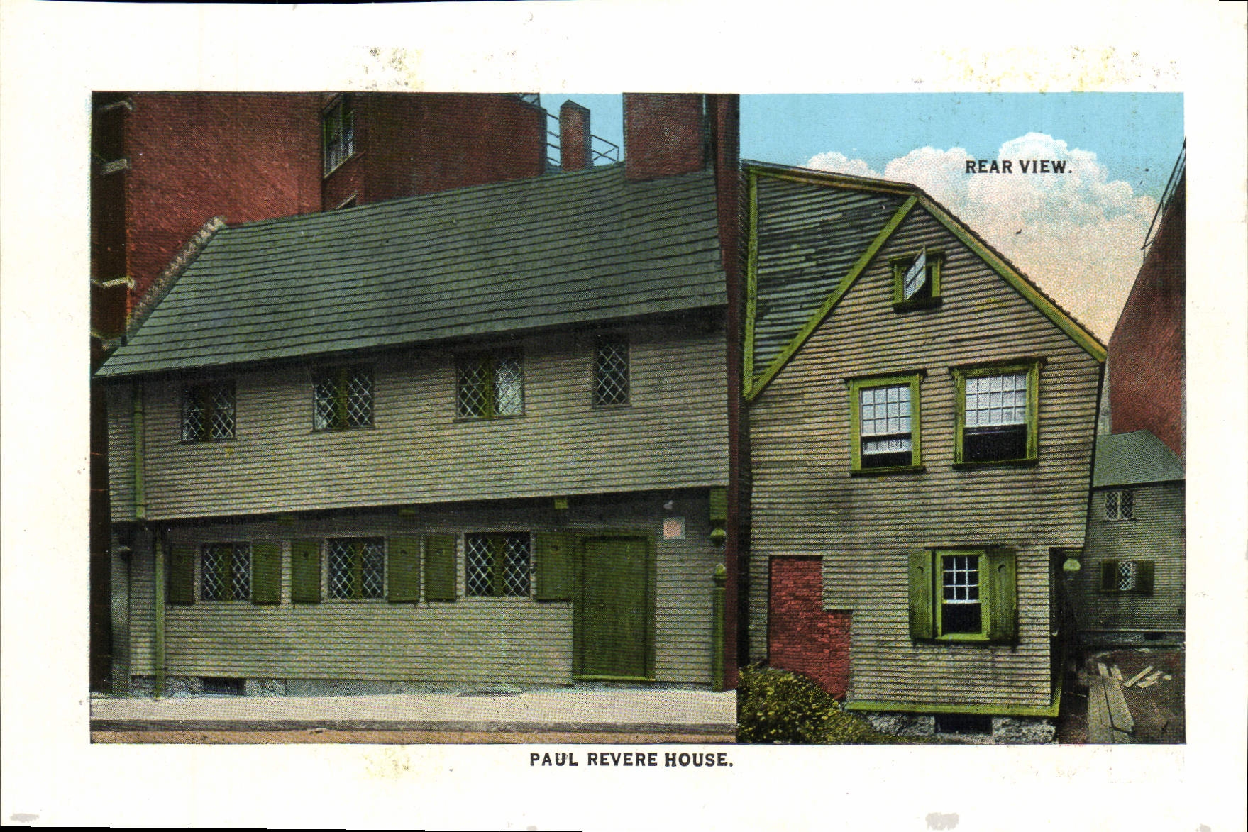CPA Rear View Paul Revere House Hotel Somerset Copley Plaza Hotel