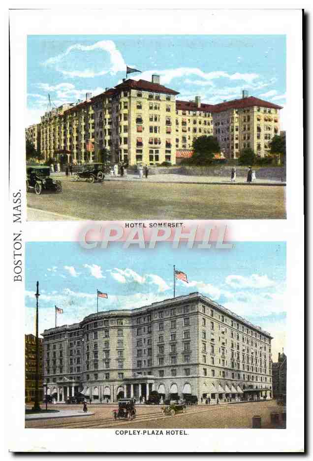 CPA Rear View Paul Revere House Hotel Somerset Copley Plaza Hotel — Rückseite