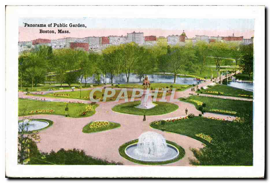 CPA Art Museum Huntington Ave Boston Mass Public Garden — Rückseite