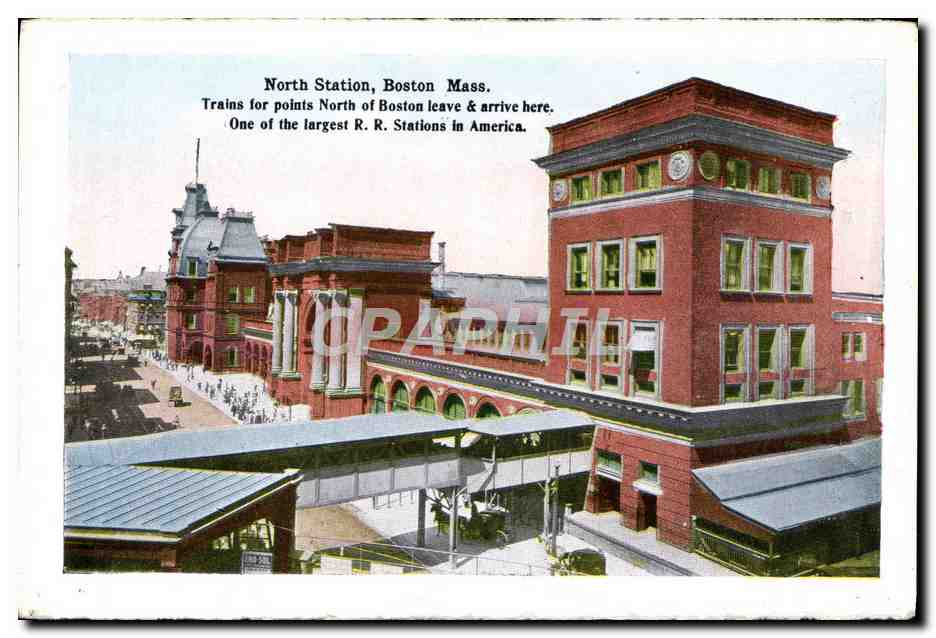 CPA Old State House Boston Mass North station  — Rückseite