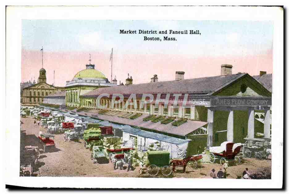 CPA Charlestown Bridge Boston Mass At The Mouth Of The Charles River Market district and Faneuil Hall — Rückseite