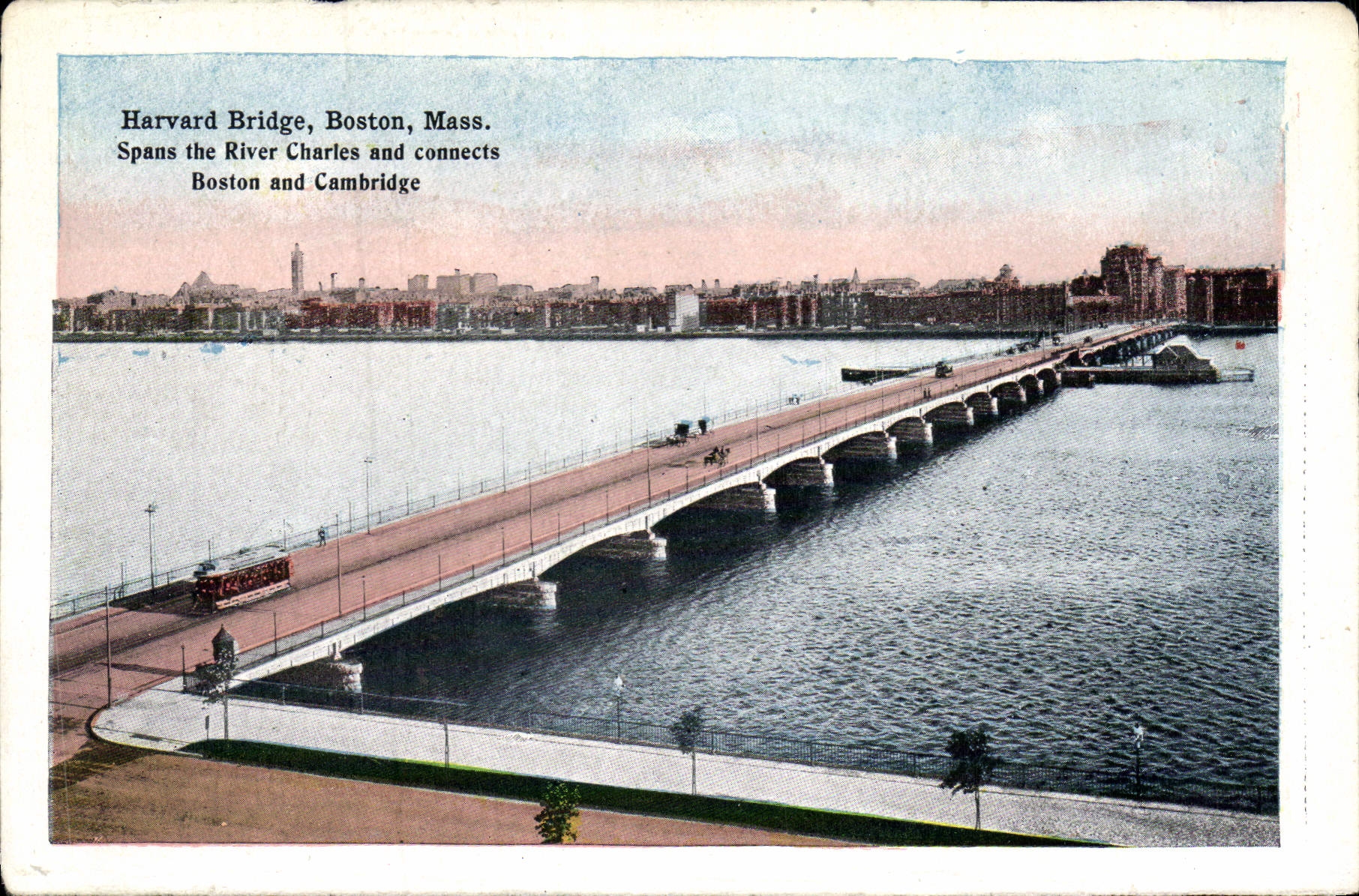 CPA Harvard Bridge Boston Mass Spans The River Charles and Connects Boston And Cambridge