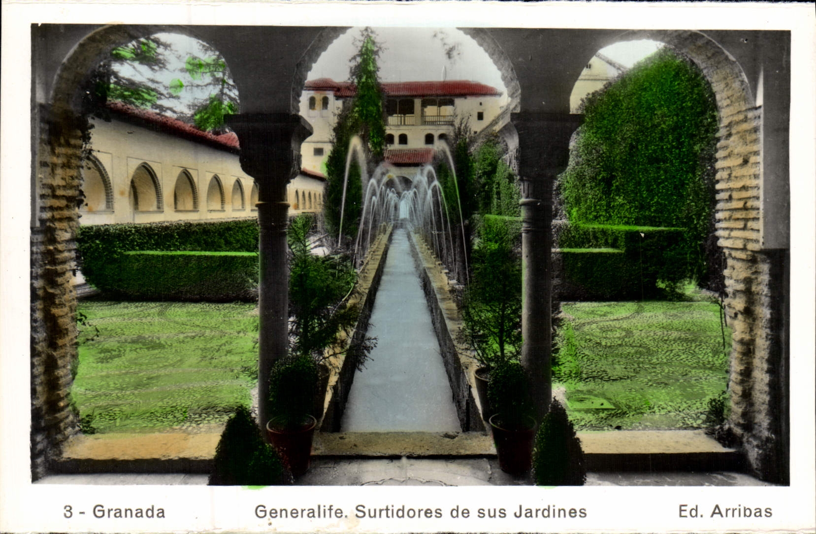 CPA Granada Ganeralife Surtidores De Sus Jardines