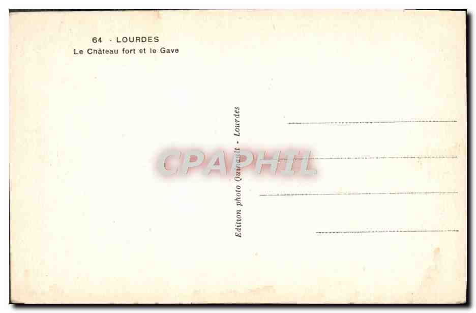 CPA Loudes Le Chateau Fort Et Le Gave — Rückseite