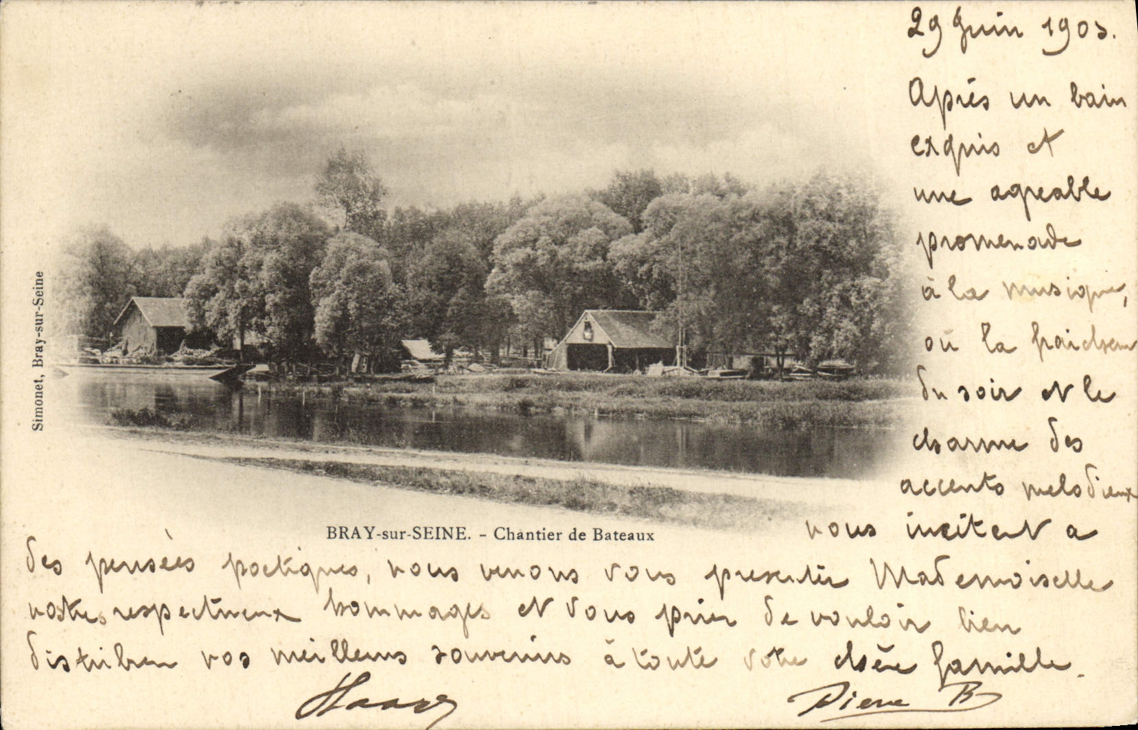 CPA Bray Sur Seine Chantier De Bateaux