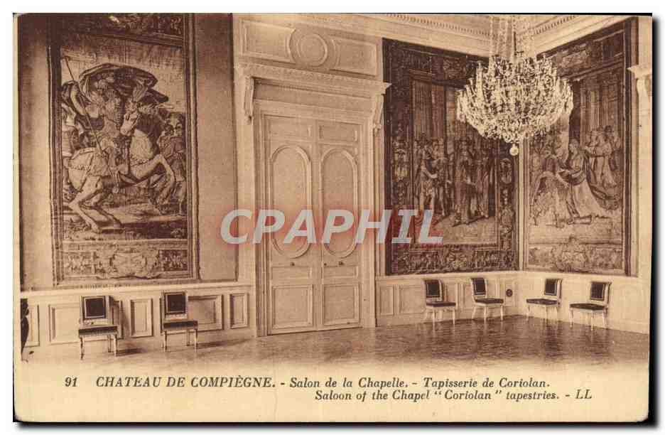 CPA Chateau De Compiegne Salon De Chapelle Tapisserie De Coriolan 