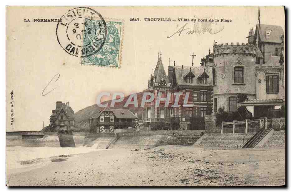 CPA La Normandie Trouville Villas Au Bord De La Plage