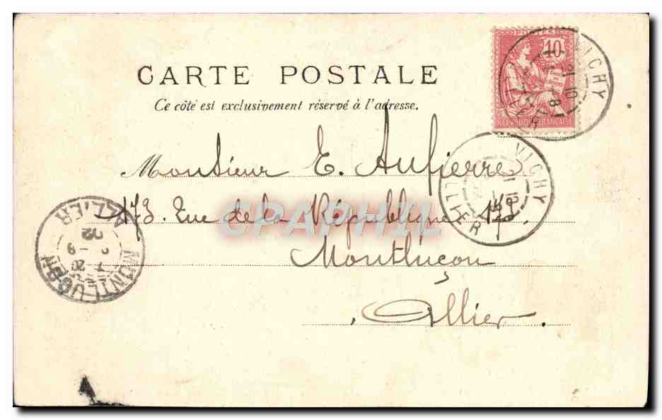 CPA Vichy Le Casino — Rückseite
