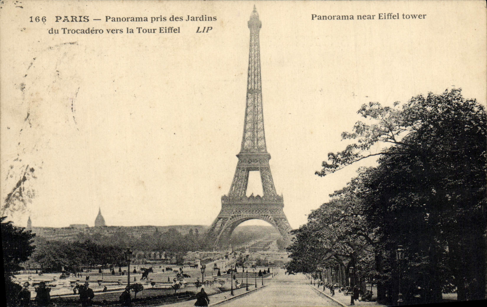 CPA Paris Panorama Pris Des Jardins Du Trocadero Vers La Tour Eiffel