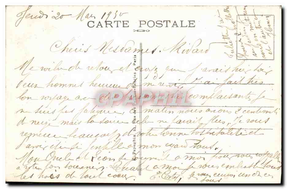 CPA Paris Boulevard Des Italiens — Rückseite