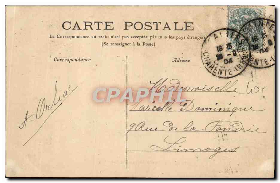 CPA Saintes Ancien Couvert Des Carmelites — Back