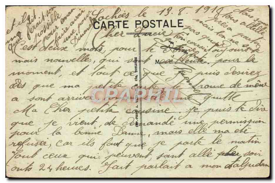 CPA Tours La Rue Nationale — Rückseite